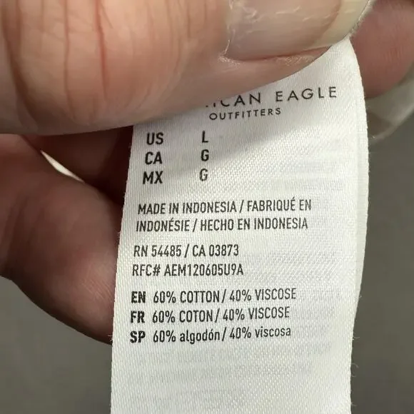 American Eagle Shirt Mens Large‎ Brown White Plaid Lived In Thermal Lined - Picture 11 of 11